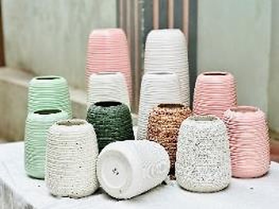 Bộ Đu Đủ - lọ hoa gốm sứ Bát Tràng TM-044